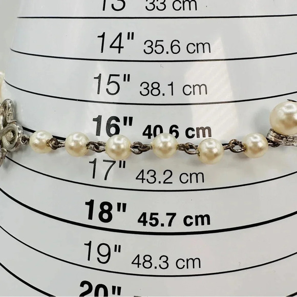 Vintage Laguna Faux Pearl Necklace Aurora Borealis Crystal Beads 3 Stran… - Picture 10 of 11